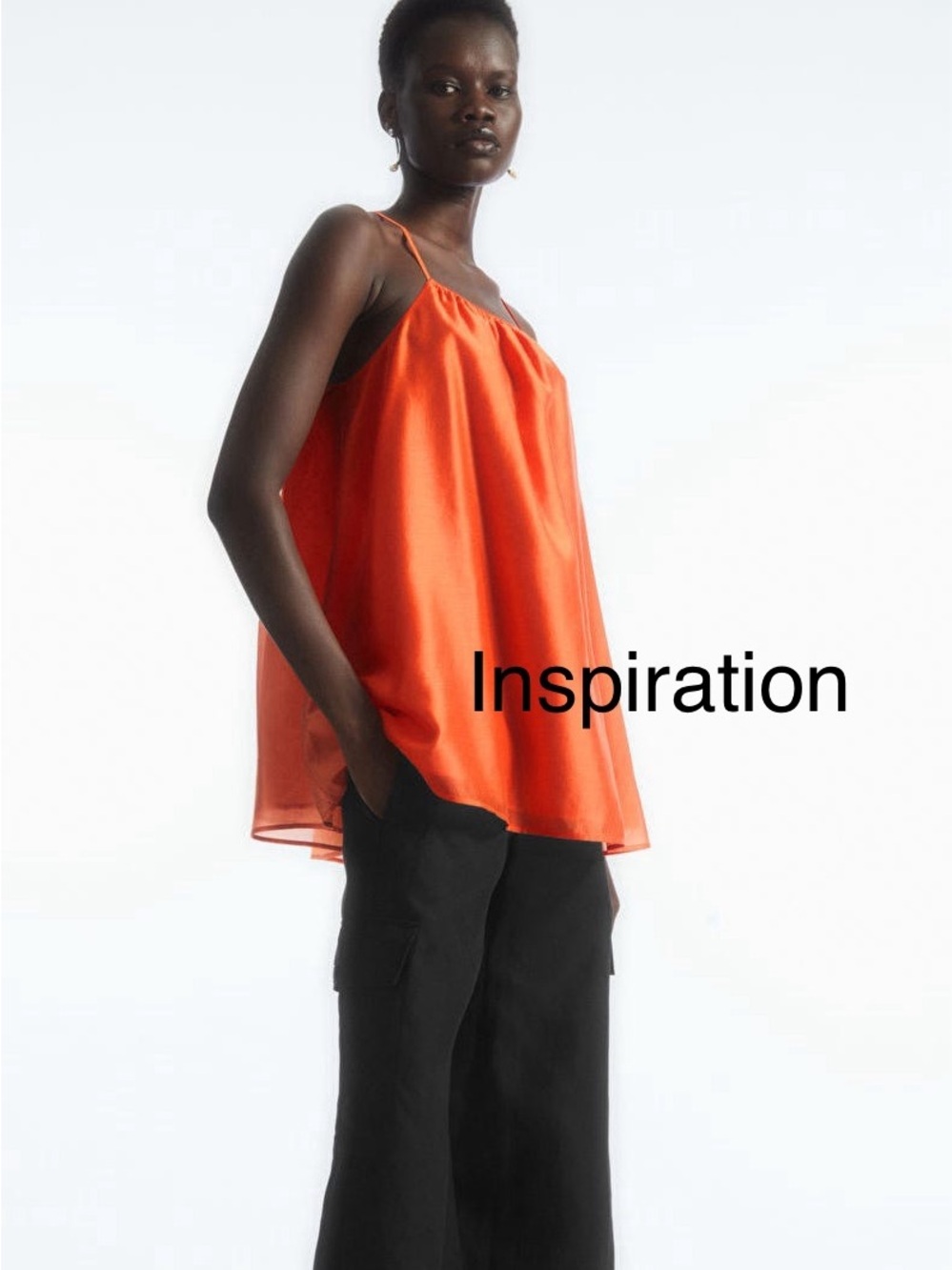 Maeve Bright Orange Spaghetti-Strap Cami - Picture 3 of 8